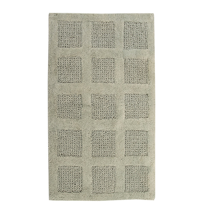 Square Honeycomb 100% Cotton Reversible Bath Rug Sage by Knightsbridge