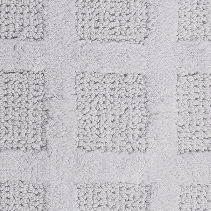 Square Honeycomb 100% Cotton Reversible Bath Rug White by Knightsbridge