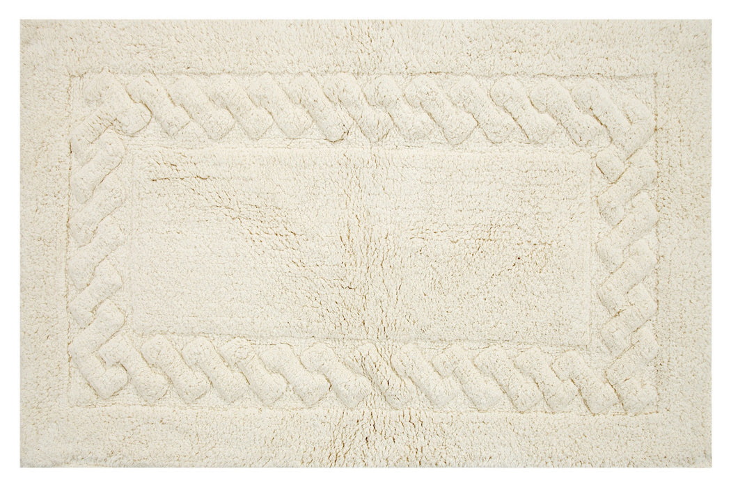 Knightsbridge Chain Bath Rug Cotton Non Skid Back - Ivory