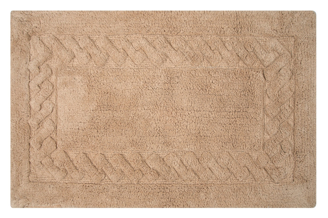 Knightsbridge Chain Bath Rug Cotton Non Skid Back - Natural