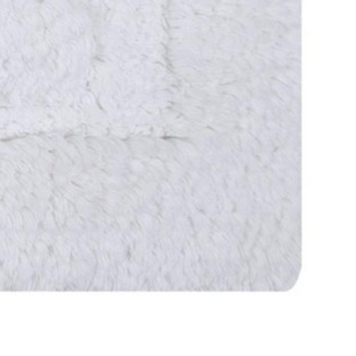 Knightsbridge Chain Bath Rug Cotton Non Skid Back - White