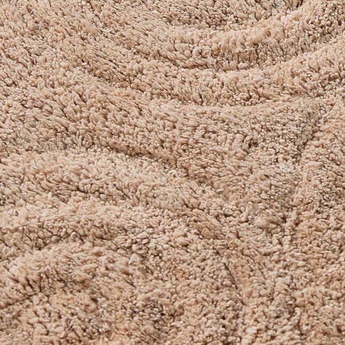 Knightsbridge Beautiful Circle Design Premium Quality Year Round Cotton With Non-Skid Back Bath Rug Natural