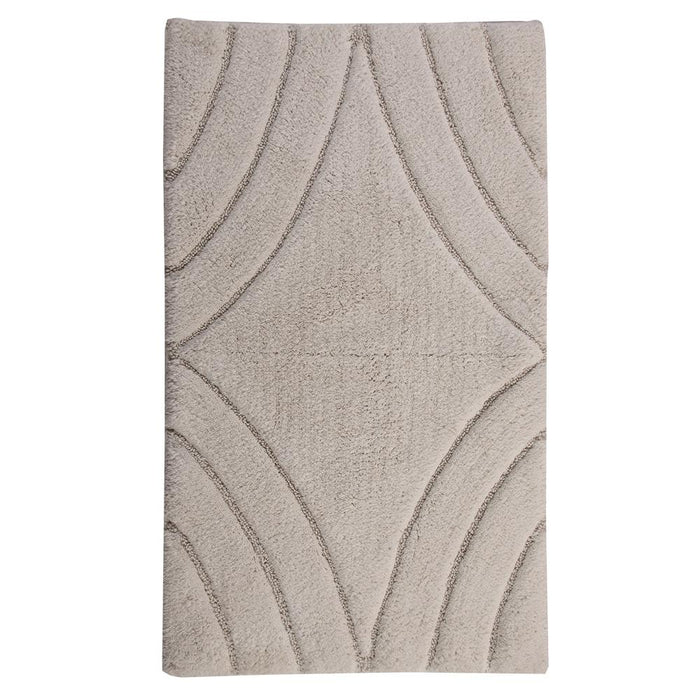 Knightsbridge Diamond 220 GSF Non Skid Back Bath Rug 20 x 30 - Ivory