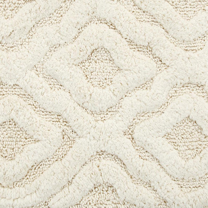 Knightsbridge Link Bath Rug Cotton Non Skid Back - Ivory