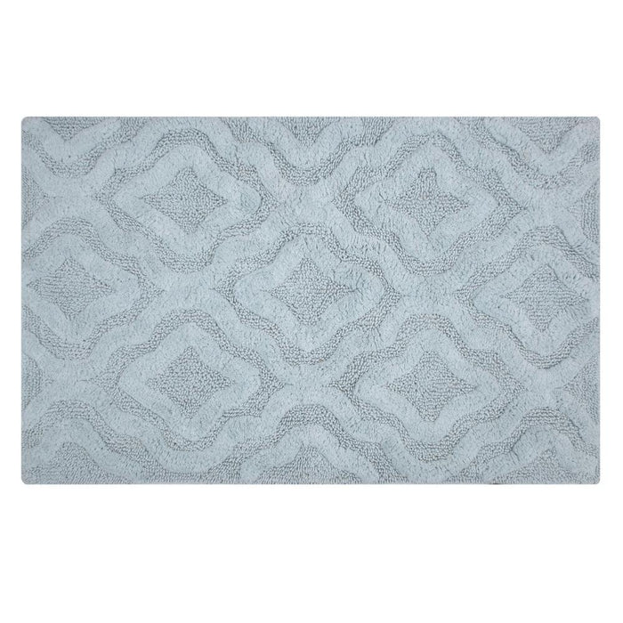 Knightsbridge Link Bath Rug Cotton Non Skid Back - Light Blue