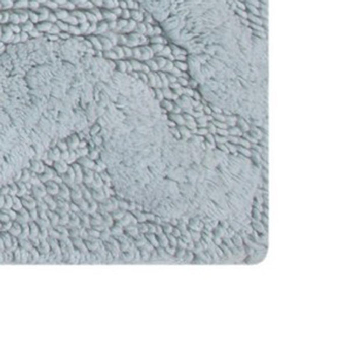 Knightsbridge Link Bath Rug Cotton Non Skid Back - Light Blue
