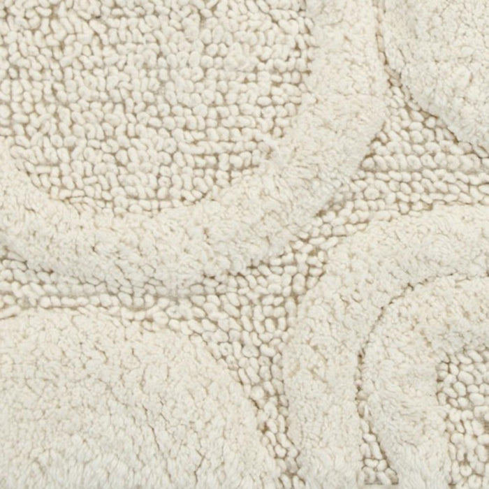 Knightsbridge Orbit Bath Rug Cotton Non Skid Back - Ivory