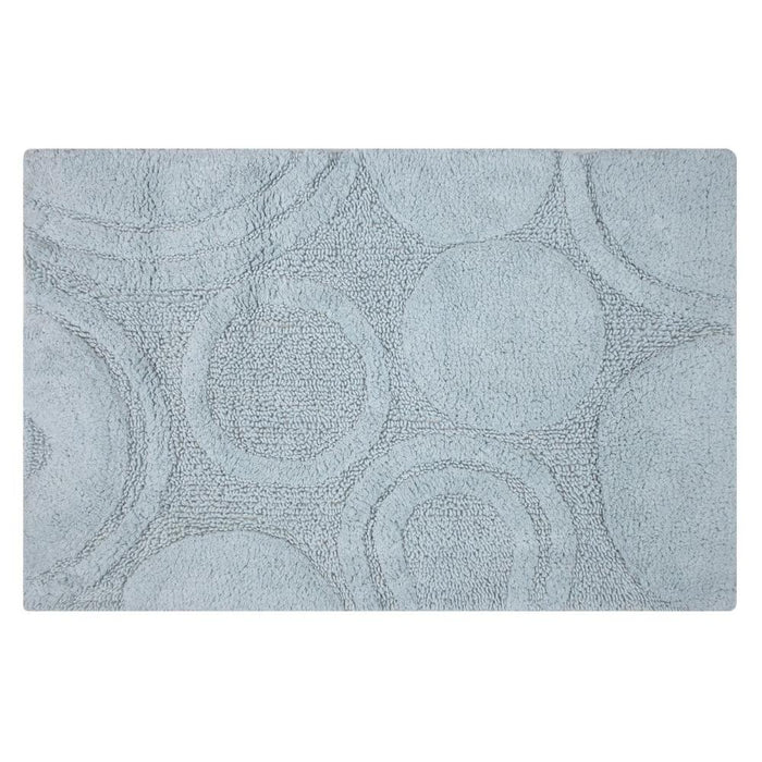 Knightsbridge Orbit Bath Rug Cotton Non Skid Back - Light Blue