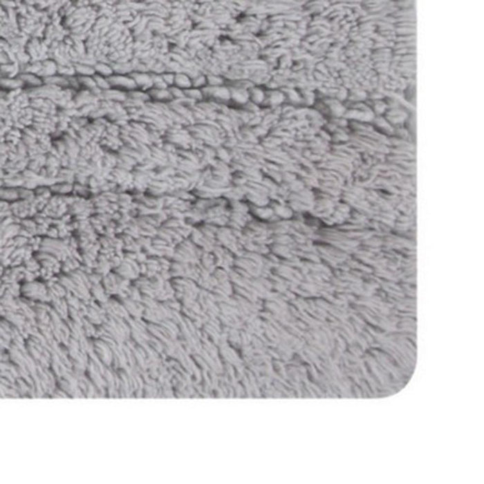 Knightsbridge Orbit Bath Rug Cotton Non Skid Back - Silver