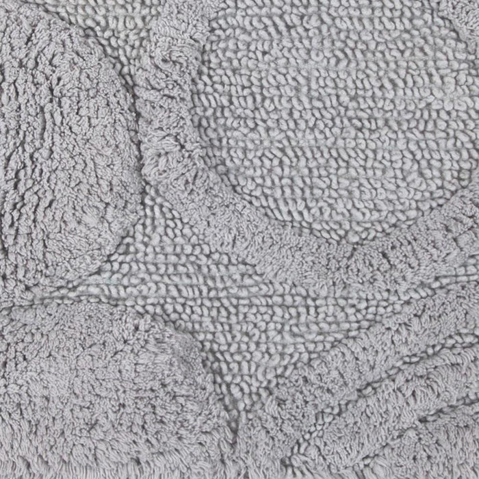 Knightsbridge Orbit Bath Rug Cotton Non Skid Back - Silver