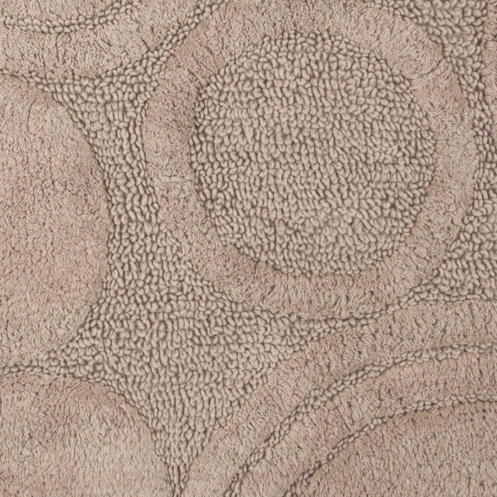 Knightsbridge Orbit Bath Rug Cotton Non Skid Back - Stone