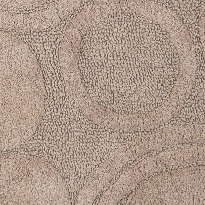 Knightsbridge Orbit Bath Rug Cotton Non Skid Back - Stone