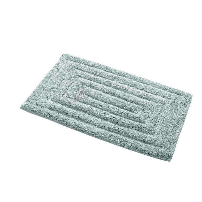 Knightsbridge Stylish And Comfortable All Season Traditional Racetrack Design Cotton Bath Rug Light Blue