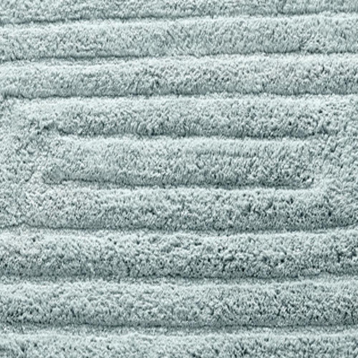 Knightsbridge Stylish And Comfortable All Season Traditional Racetrack Design Cotton Bath Rug Light Blue