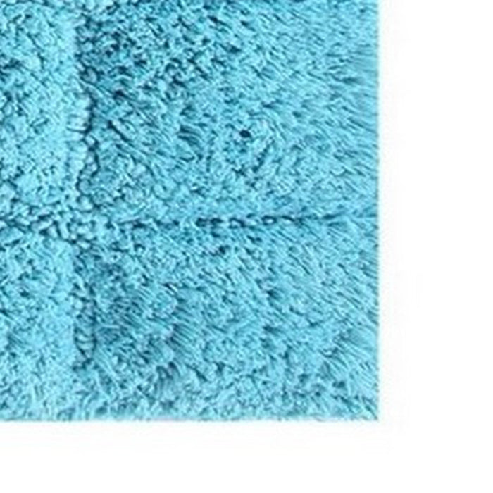 Knightsbridge Summer Tile 220 GSF Non Skid Back Bath Rug 20 x 30 - Aqua