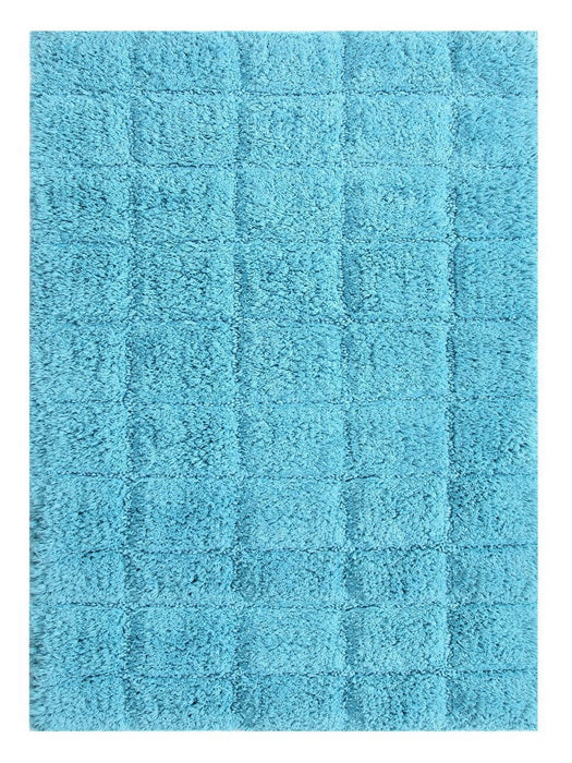 Knightsbridge Summer Tile 220 GSF Non Skid Back Bath Rug 20 x 30 - Aqua