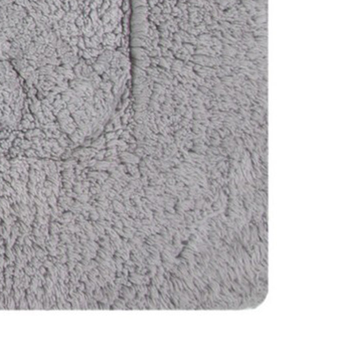 Knightsbridge Chain Bath Rug Cotton Non Skid Back - Silver