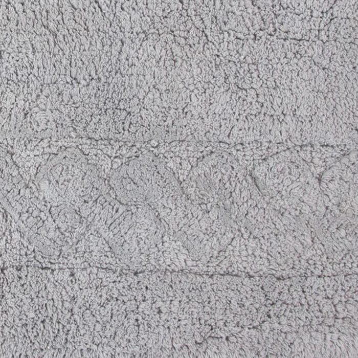 Knightsbridge Chain Bath Rug Cotton Non Skid Back - Silver