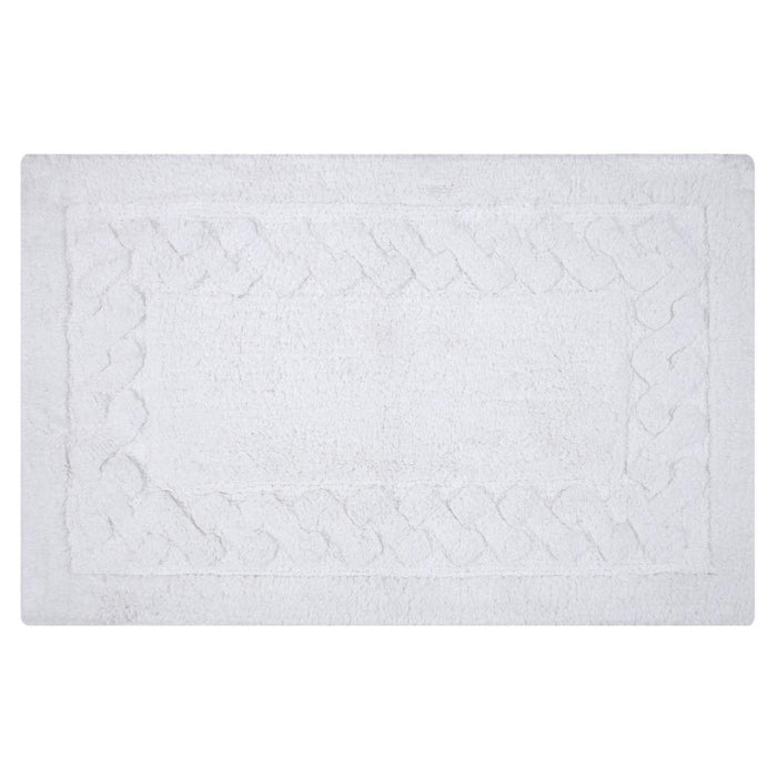 Knightsbridge Chain Bath Rug Cotton Non Skid Back - White