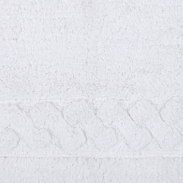 Knightsbridge Chain Bath Rug Cotton Non Skid Back - White