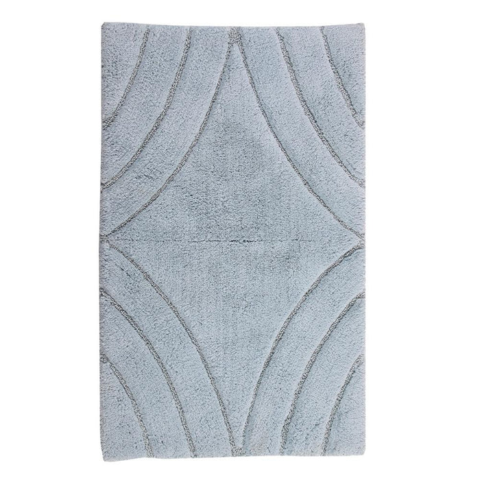 Knightsbridge Diamond 220 GSF Non Skid Back Bath Rug 21 x 34 - Light Blue