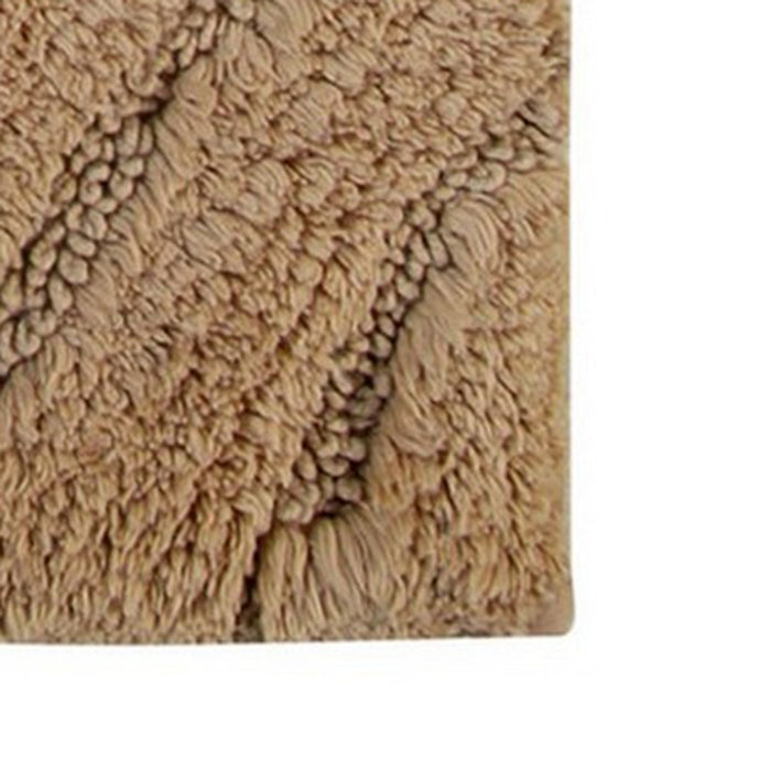 Knightsbridge Diamond 220 GSF Non Skid Back Bath Rug 21 x 34 - Stone