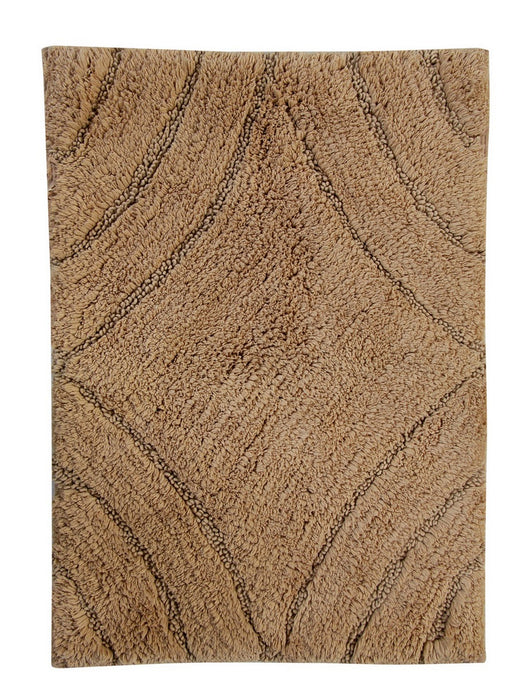 Knightsbridge Diamond 220 GSF Non Skid Back Bath Rug 21 x 34 - Stone