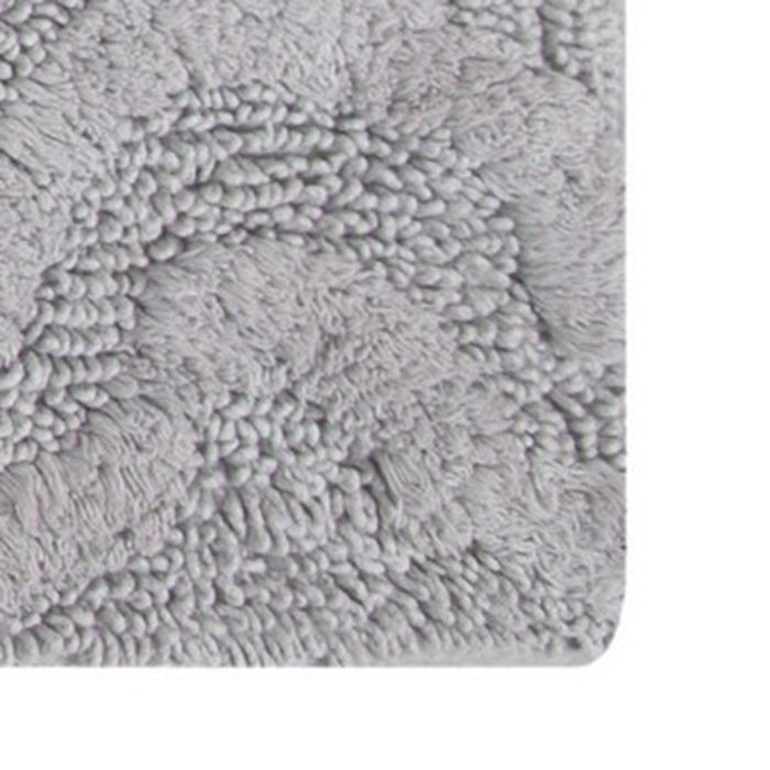 Knightsbridge Link Bath Rug Cotton Non Skid Back - Silver
