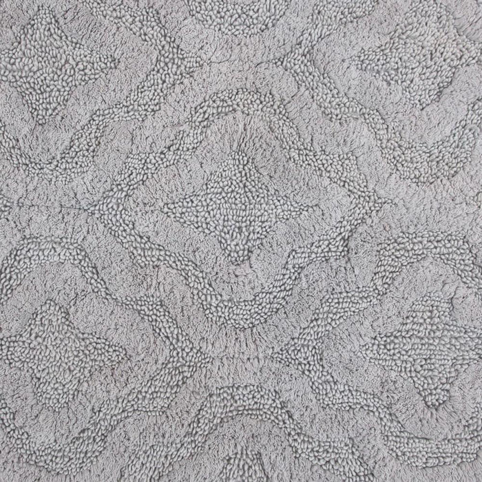 Knightsbridge Link Bath Rug Cotton Non Skid Back - Silver