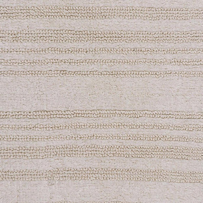 Knightsbridge Luscious Textured Striped All Season Soft Plush Cotton Reversible & Soft Bath Rug Ivory