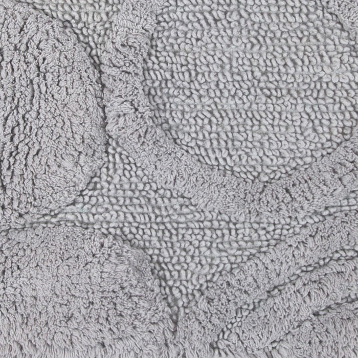 Knightsbridge Orbit Bath Rug Cotton Non Skid Back - Silver