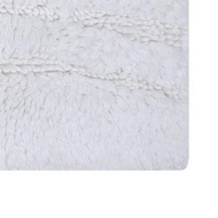 Knightsbridge Orbit Bath Rug Cotton Non Skid Back - White