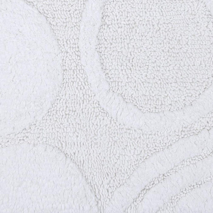 Knightsbridge Orbit Bath Rug Cotton Non Skid Back - White