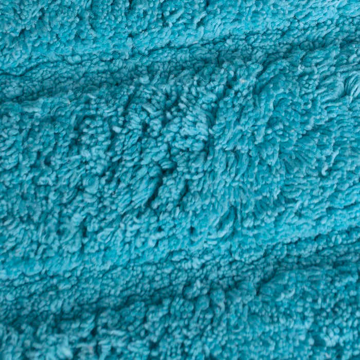 Knightsbridge Stylish And Comfortable All Season Traditional Racetrack Design Cotton Bath Rug Aqua