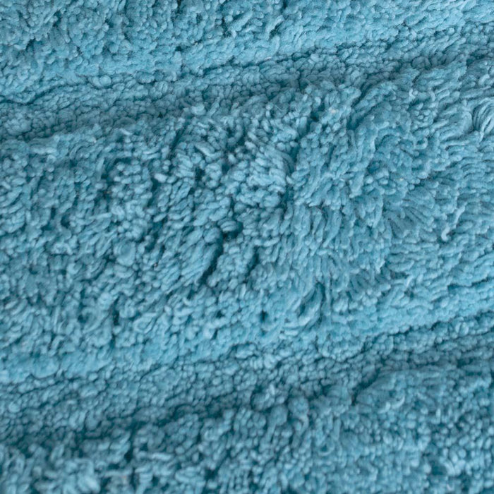 Knightsbridge Stylish And Comfortable All Season Traditional Racetrack Design Cotton Bath Rug Aqua