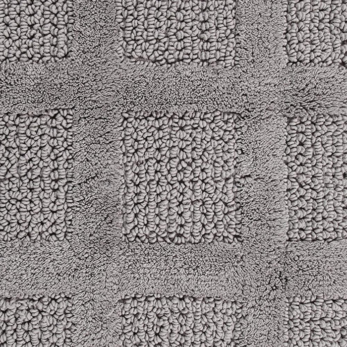 Square Honeycomb 100% Cotton Reversible Bath Rug Silver by Knightsbridge