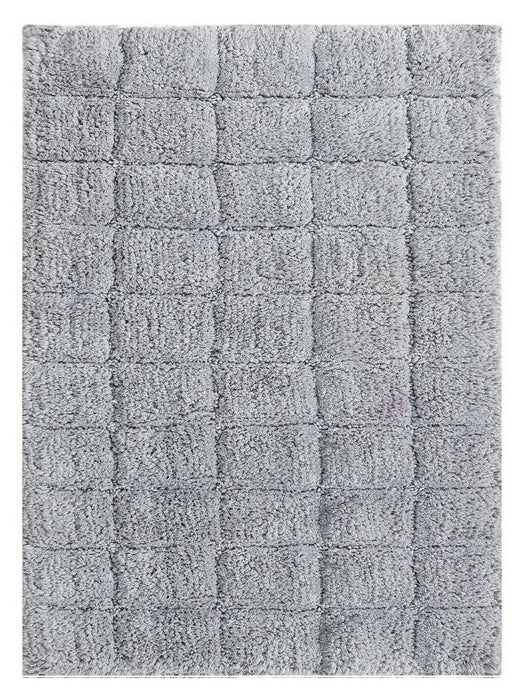 Knightsbridge Summer Tile 220 GSF Non Skid Back Bath Rug 21 x 34 - Silver
