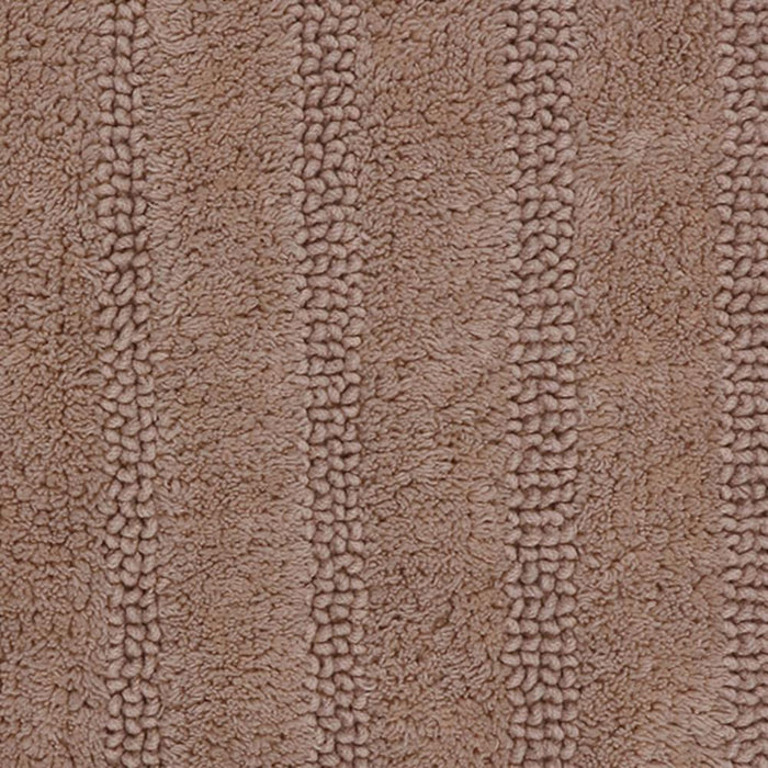 Lavish Striped Soft Plush Cotton Bath Rug 22" X 60" Natural by KnightsBridge