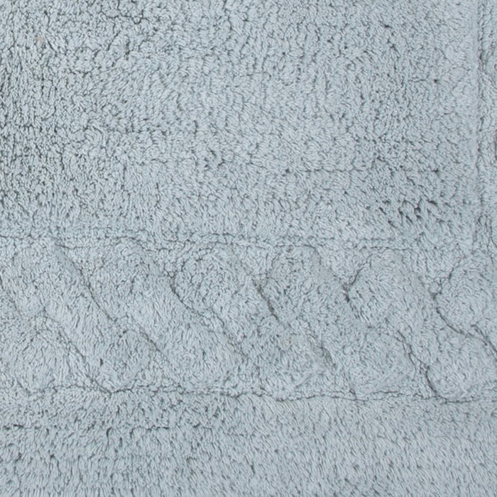 Knightsbridge Chain Bath Rug Cotton Non Skid Back - Light Blue