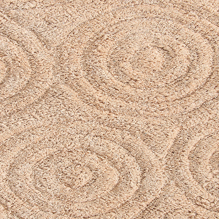 Knightsbridge Beautiful Circle Design Premium Quality Year Round Cotton With Non-Skid Back Bath Rug Natural