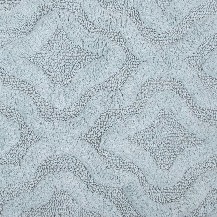 Knightsbridge Link Bath Rug Cotton Non Skid Back - Light Blue