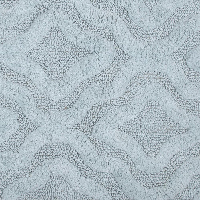 Knightsbridge Link Bath Rug Cotton Non Skid Back - Light Blue