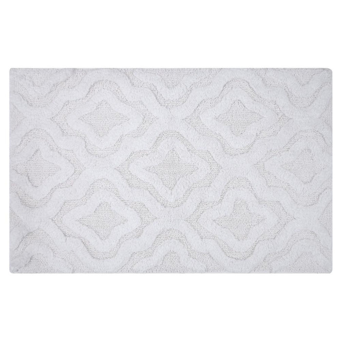 Knightsbridge Link Bath Rug Cotton Non Skid Back - White