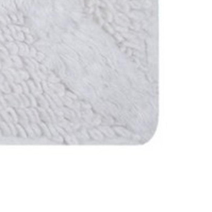 Knightsbridge Link Bath Rug Cotton Non Skid Back - White