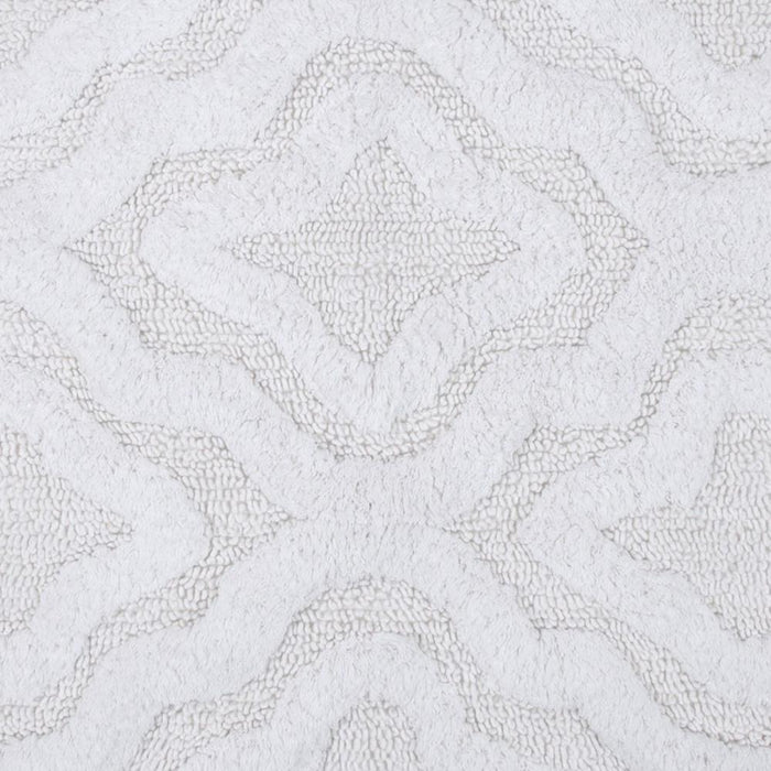 Knightsbridge Link Bath Rug Cotton Non Skid Back - White