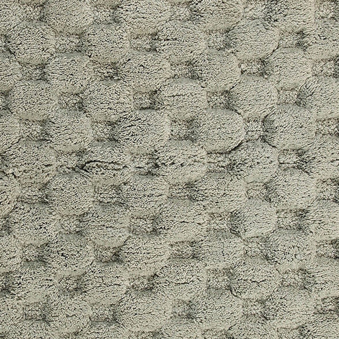 Knightsbridge Luxurious Block Pattern High Quality Year Round Cotton With Non-Skid Back Bath Rug Sage