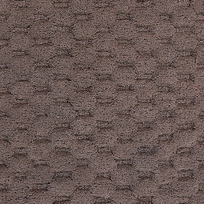 Knightsbridge Luxurious Block Pattern High Quality Year Round Cotton With Non-Skid Back Bath Rug Stone