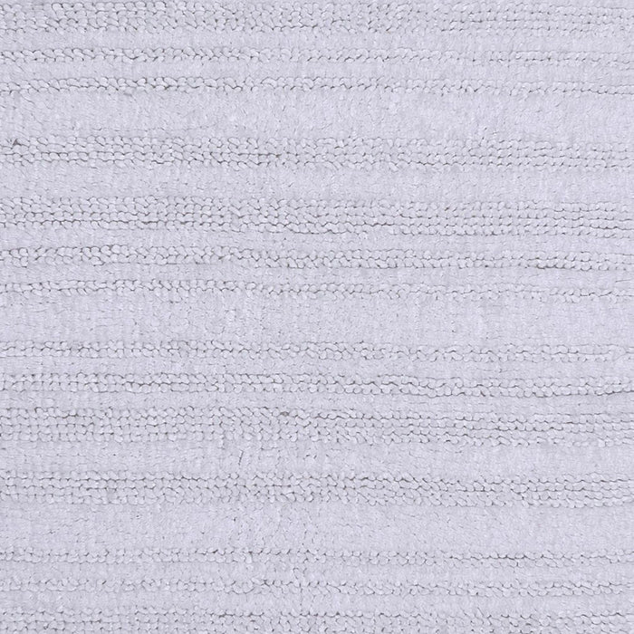 Knightsbridge Luscious Textured Striped All Season Soft Plush Cotton Reversible & Soft Bath Rug White