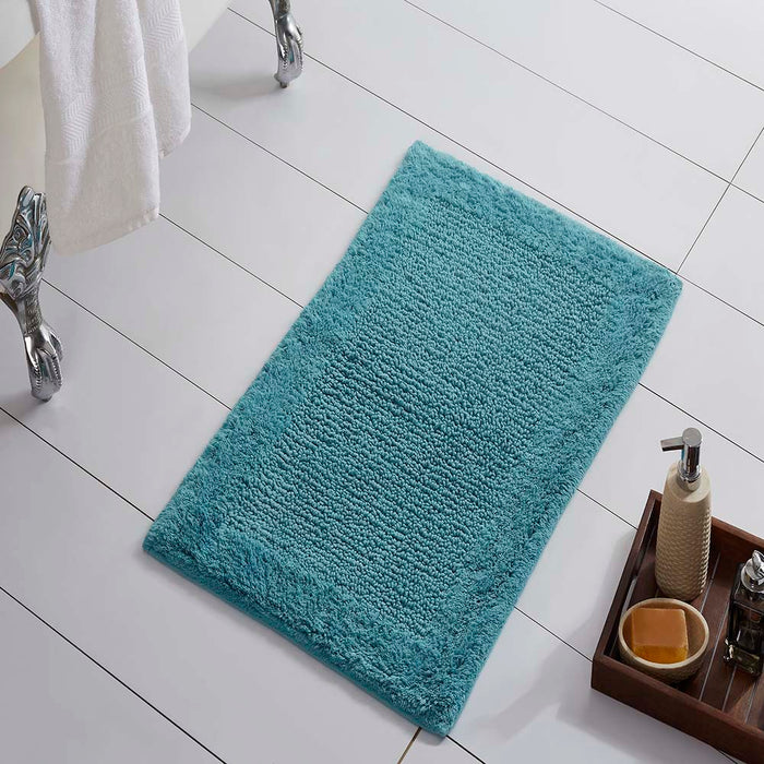 Knightsbridge Naples 220 GSF Non Skid Back Bath Rug 24 x 40 - Aqua