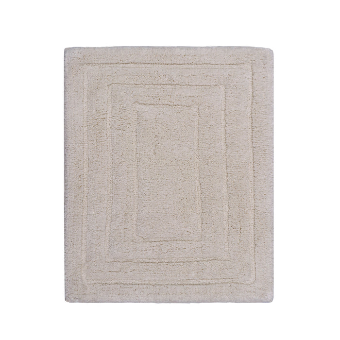 Knightsbridge Stylish And Comfortable All Season Traditional Racetrack Design Cotton Bath Rug Ivory